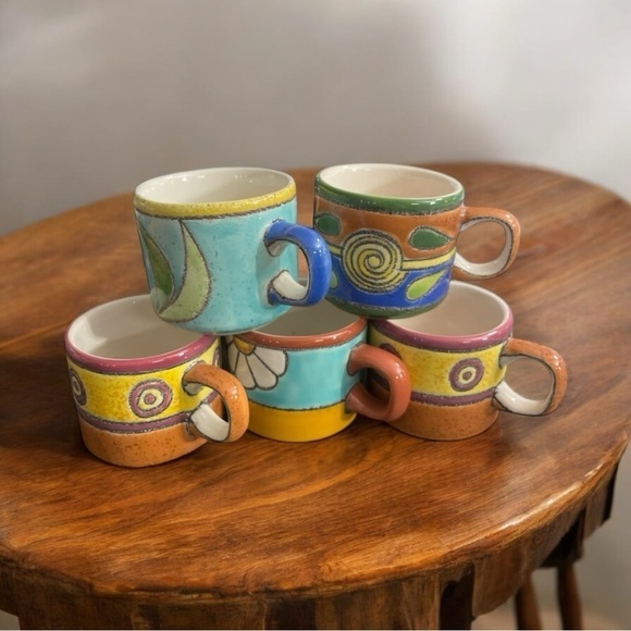 Vintage Modern Vega hand-painted espresso, teacup saucer made in Ecuador. - Picture 4 of 9